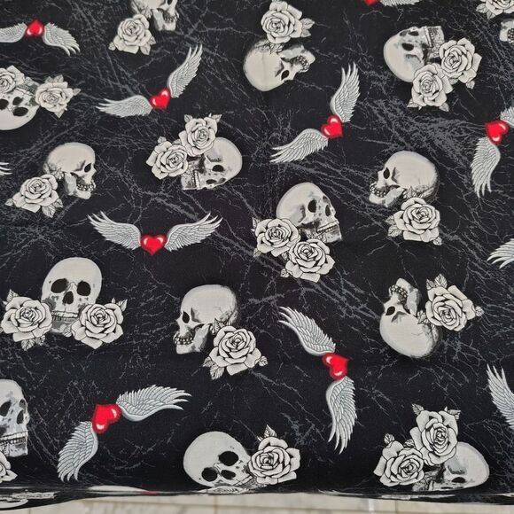 Colorful Sugar Skull Dog Print Fabric - Picture 4 of 9